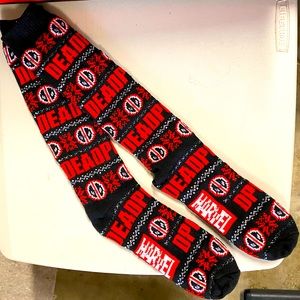 Deadpool socks, adult size 10-13, warm comfy socks.